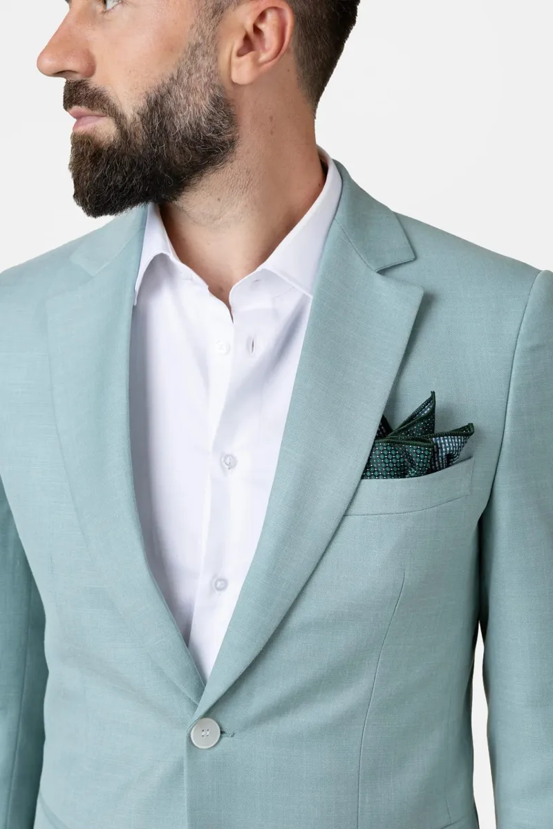 Costum Bleu Aqua din Lână 50 - imagine 4