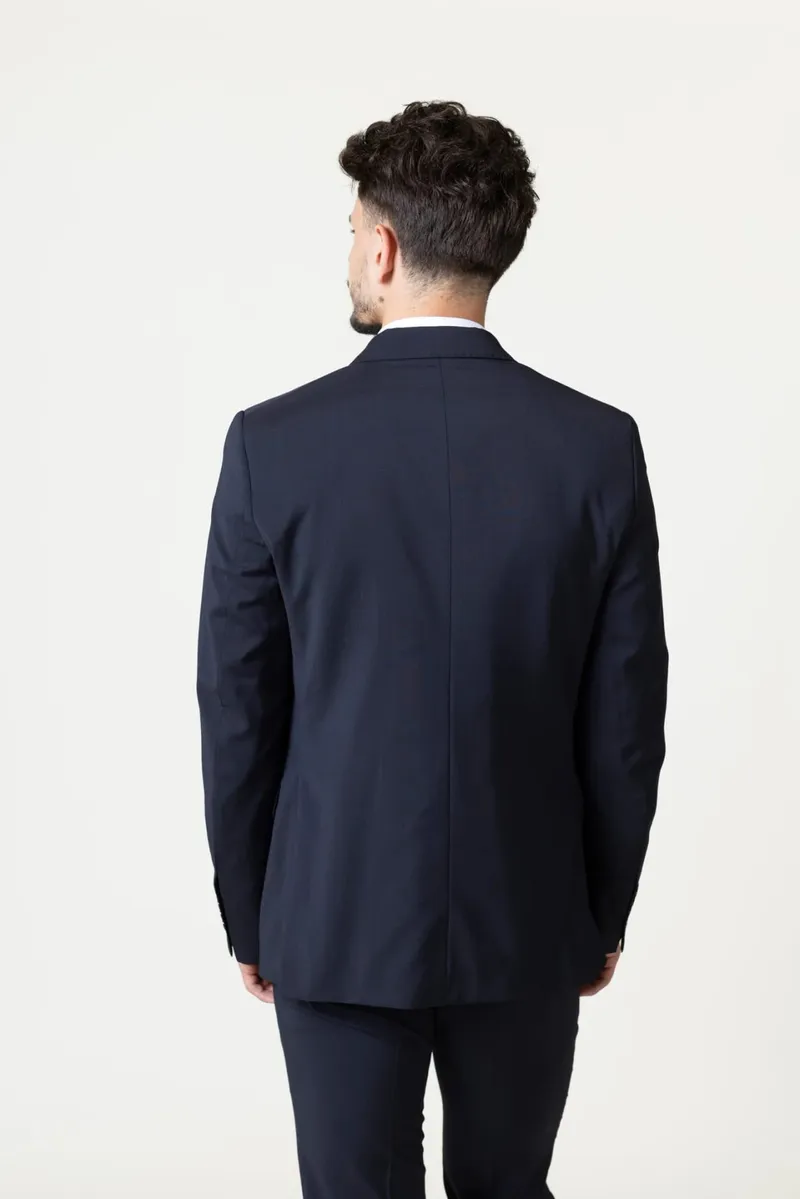 Costum Bleumarin Double-Breasted din Lână 54 - imagine 4