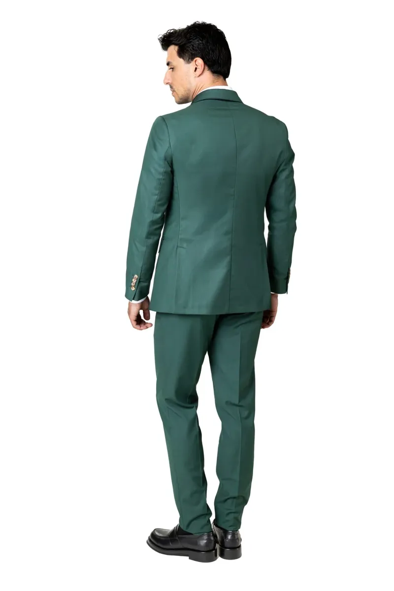 Costum Napoli Verde Smarald Double-Breasted din Lână 56 - imagine 4