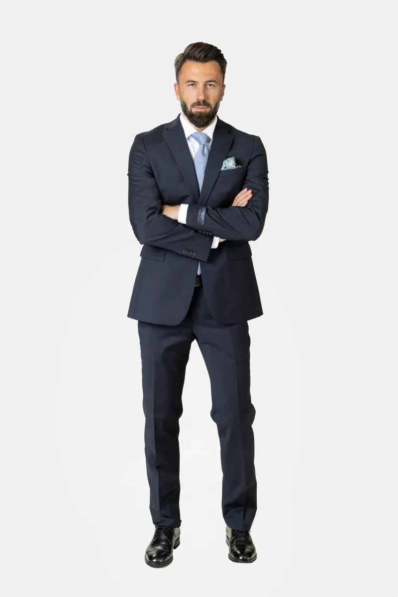 Costum Bleumarin Închis din Lână Super 100’s 56