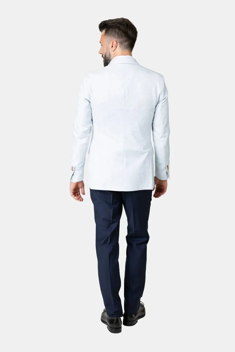 Costum Albastru Deschis din In 48 - imagine 5