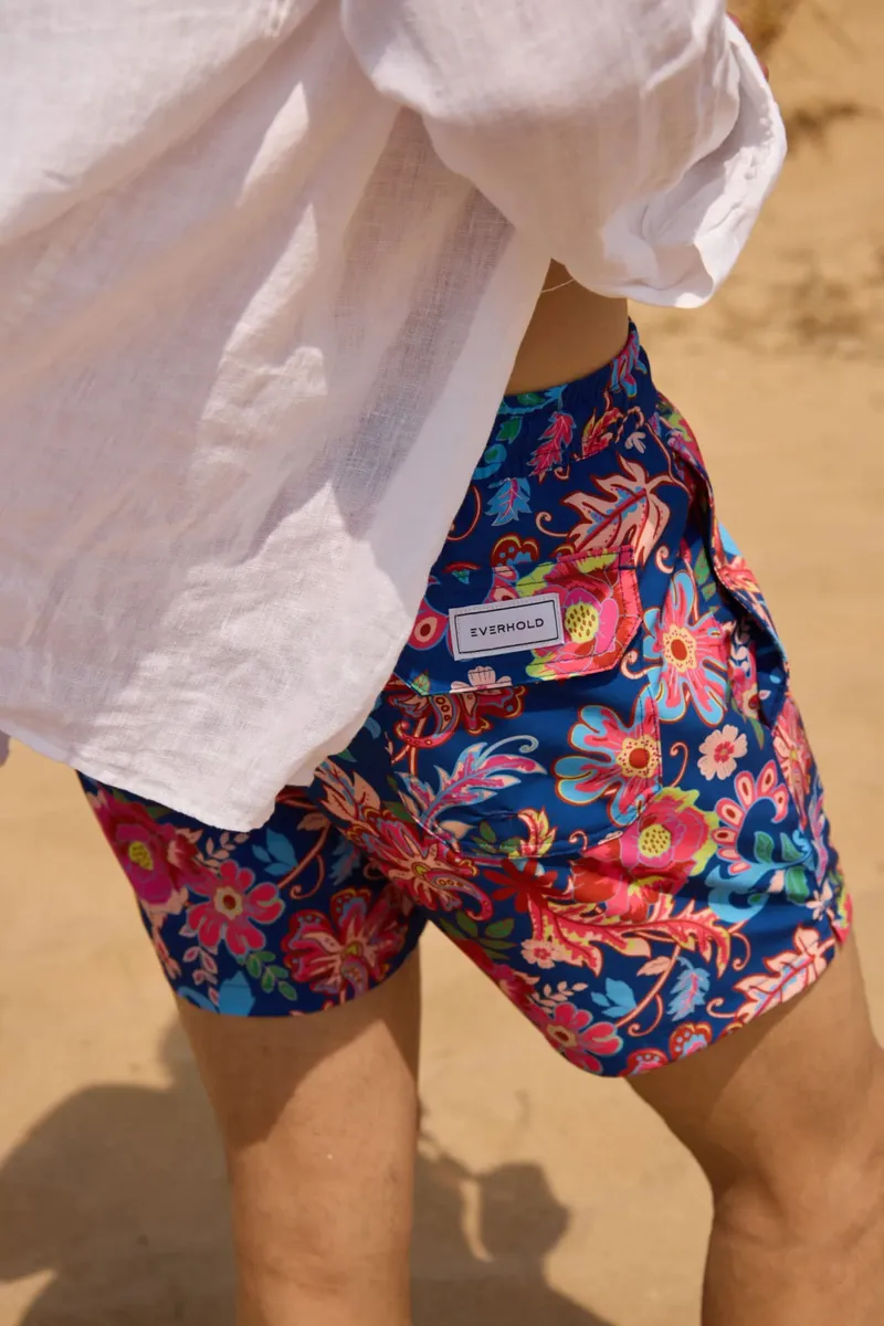 Șort de Baie Albastru cu Print Floral Flex XL - imagine 3