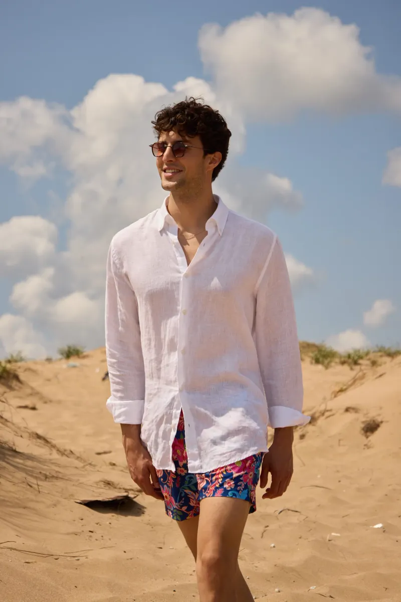 Șort de Baie Albastru cu Print Floral Flex XL