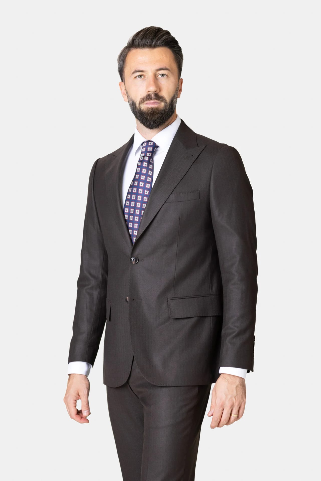 Costum Maro Închis din Lână 56, imaginea 4