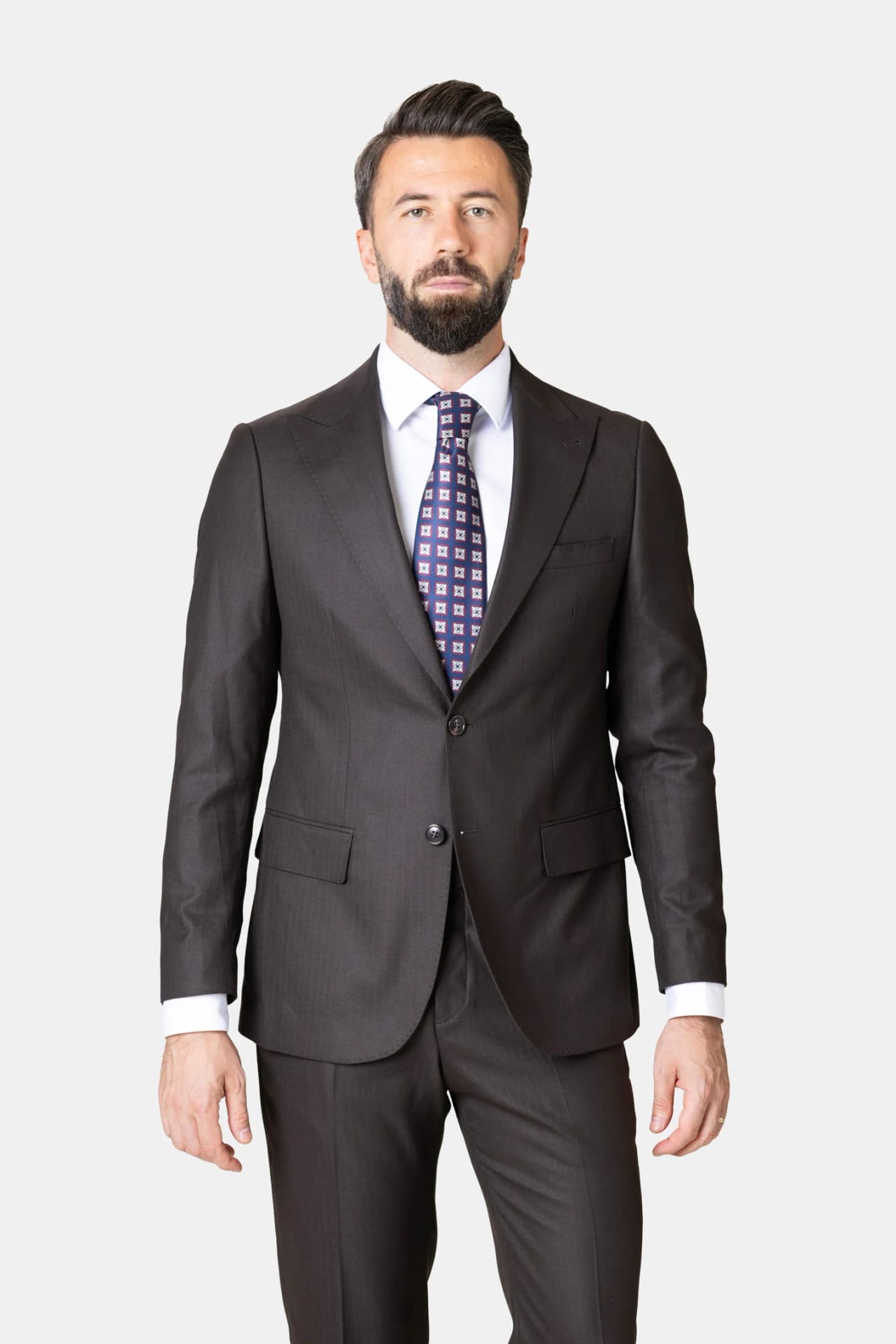 Costum Maro Închis din Lână 56, imaginea 3