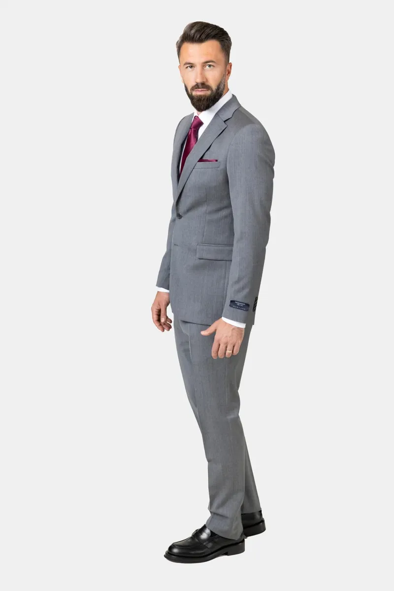 Costum Gri Metalic din Lână Super 100’s 52 - imagine 2