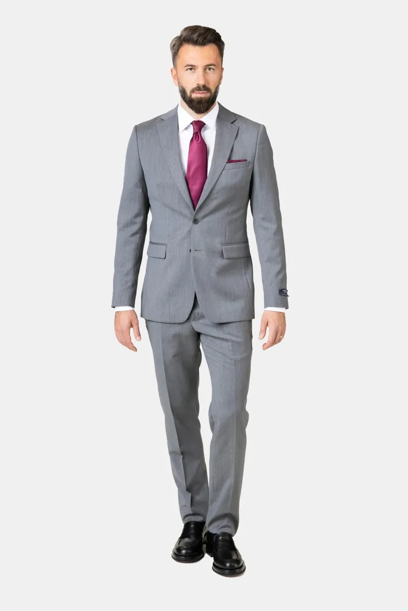 Costum Gri Metalic din Lână Super 100’s 54