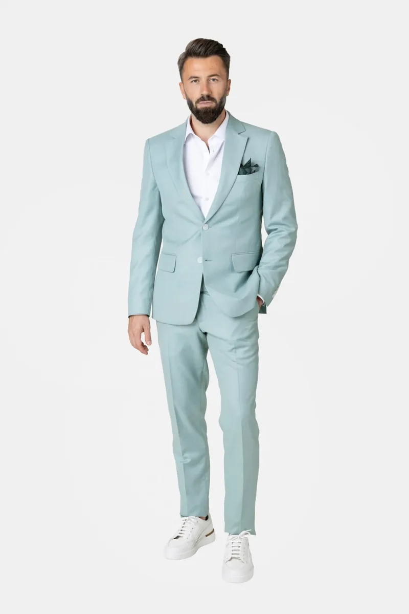 Costum Bleu Aqua din Lână 48