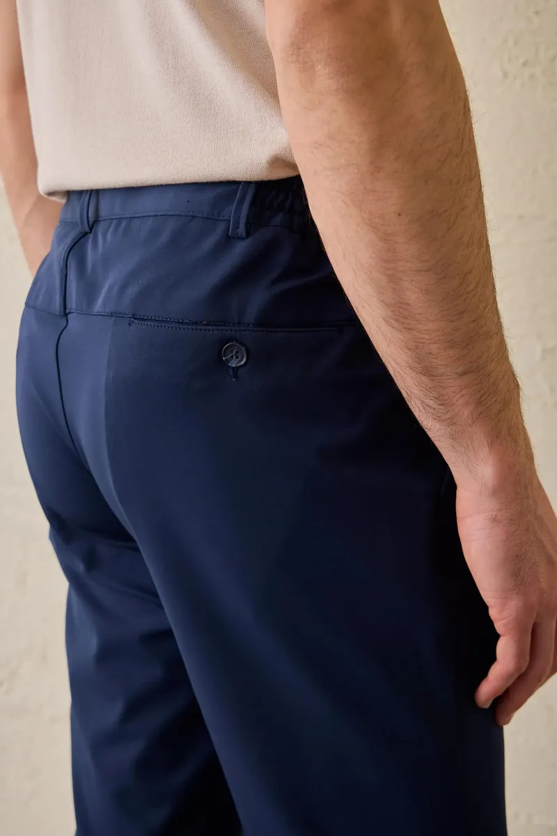 Pantaloni Casual Bleumarin cu Șnur 31 - imagine 3
