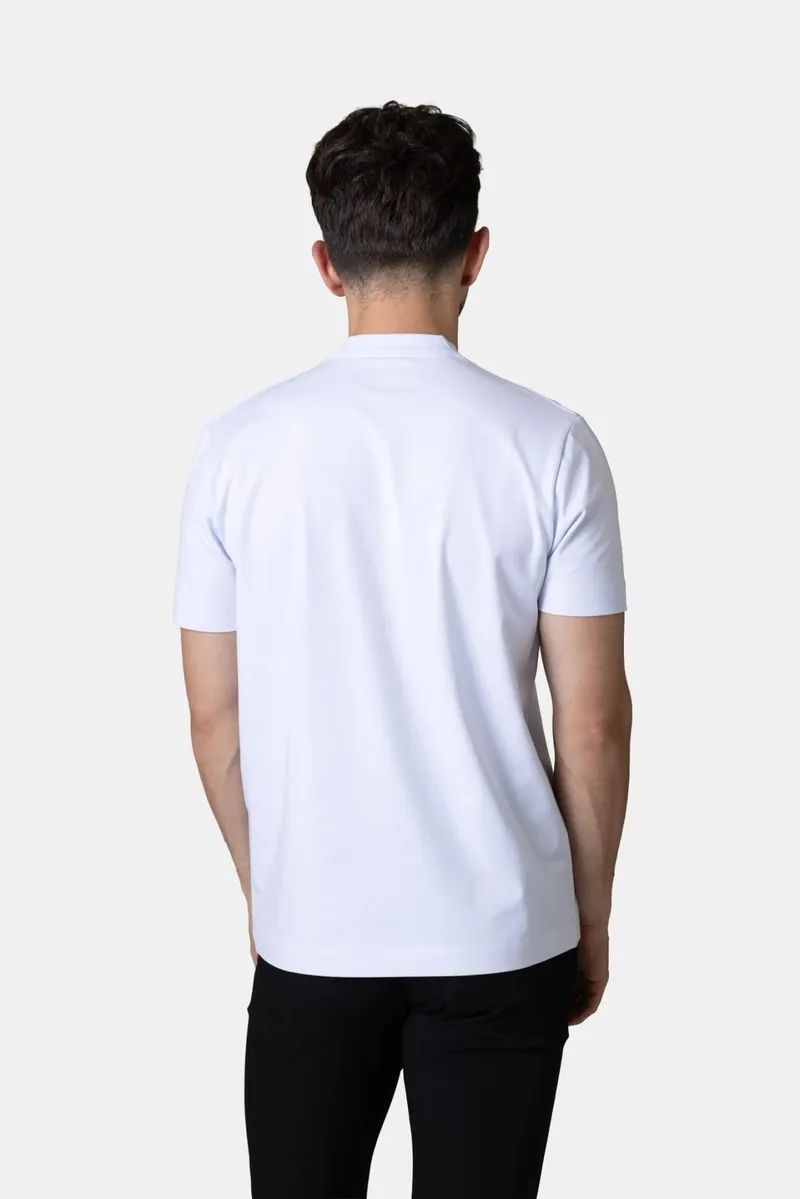 Tricou Basic din Bumbac Alb L