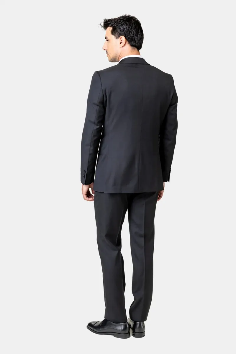 Costum Negru Slim Fit din Lână 50 - imagine 5