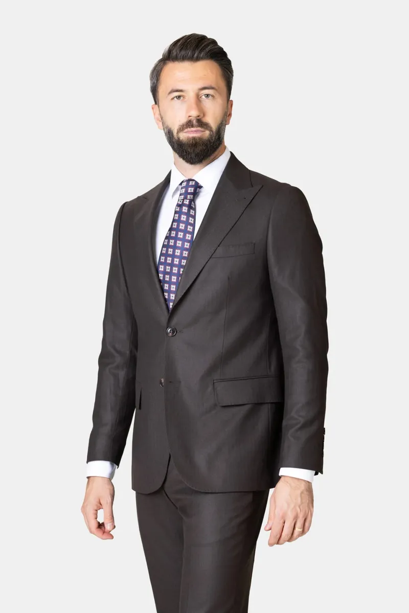 Costum Maro Închis din Lână 46 - imagine 4