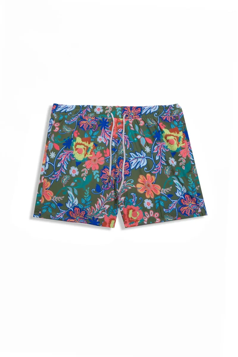Șort de Baie Verde cu Print Floral Flex XL - imagine 3