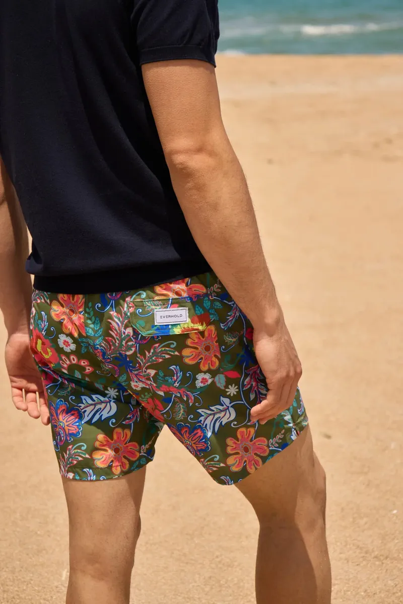 Șort de Baie Verde cu Print Floral Flex XL - imagine 2