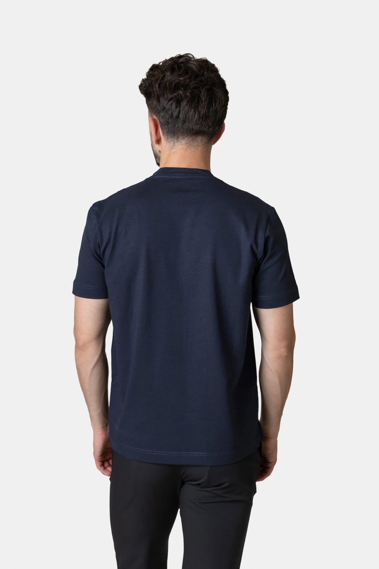 Tricou Basic din Bumbac Bleumarin XXL, imaginea 3