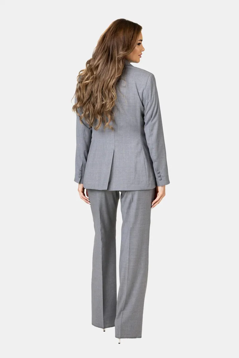 Costum Gri din Lână pentru Femei 46 - imagine 8