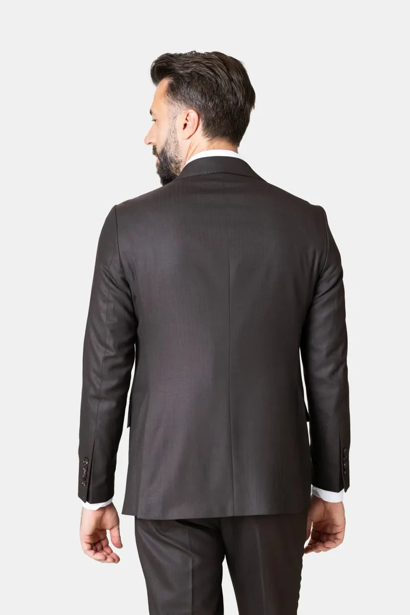 Costum Maro Închis din Lână 54 - imagine 6