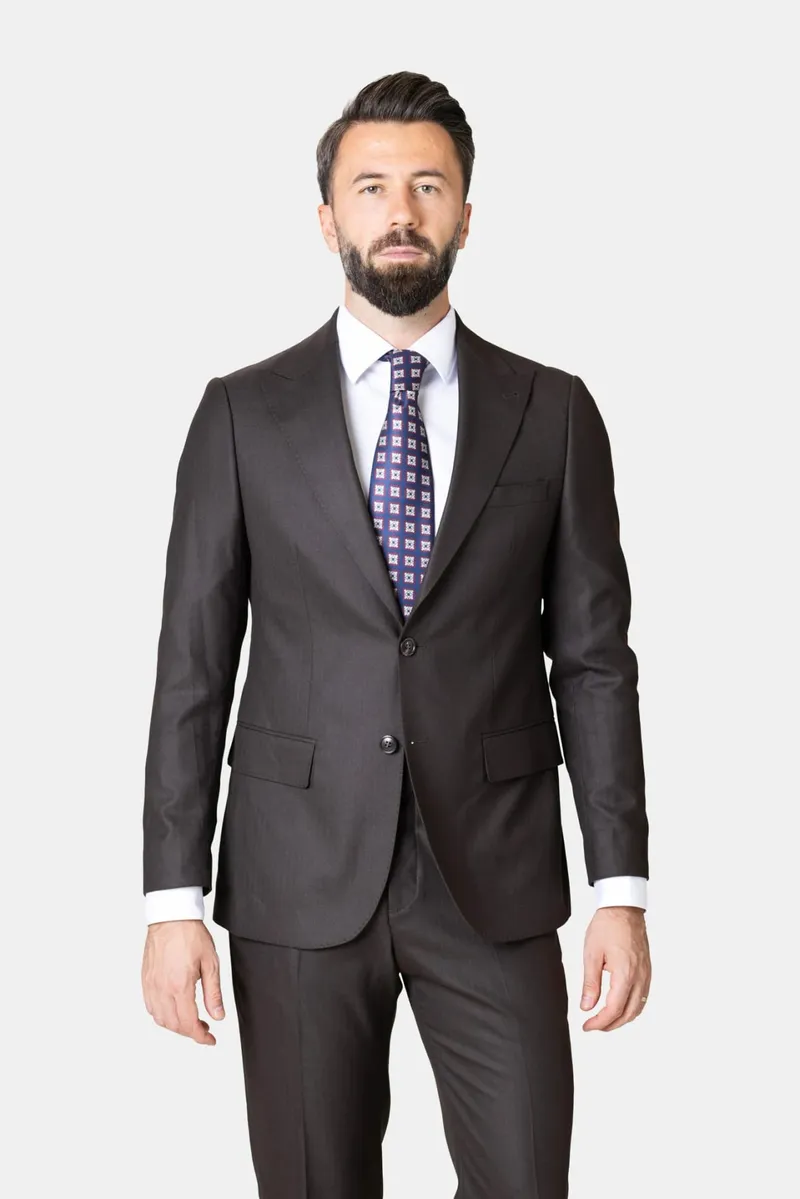 Costum Maro Închis din Lână 54 - imagine 3