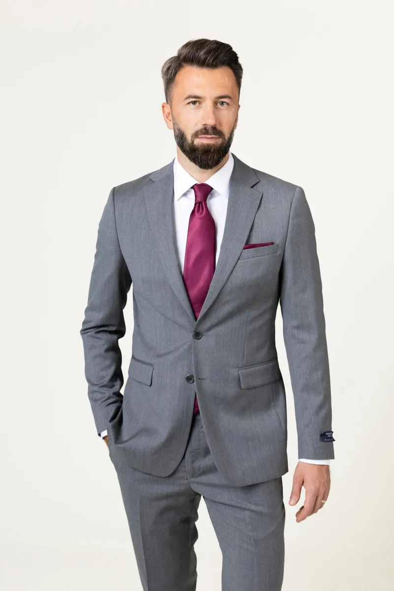 Costum Gri Metalic din Lână Super 100’s 50 - imagine 3