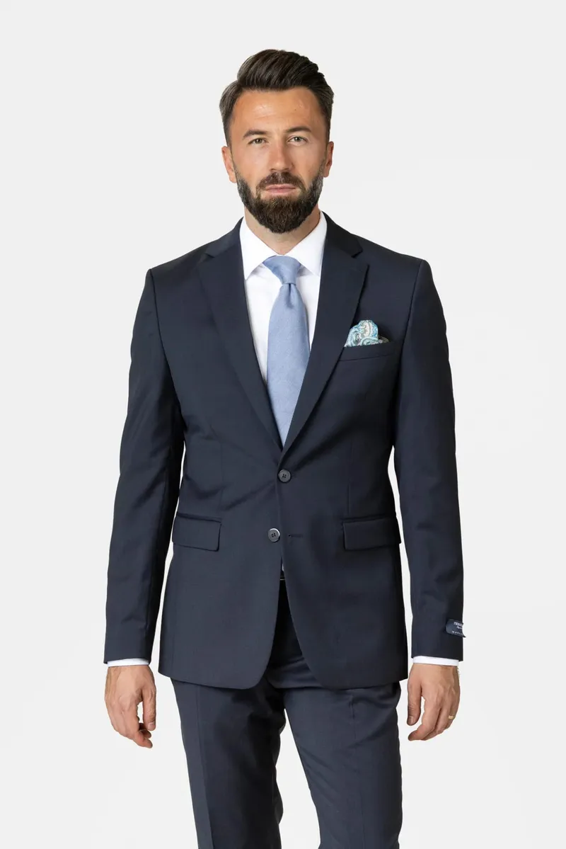 Costum Bleumarin Închis din Lână Super 100’s 50 - imagine 3