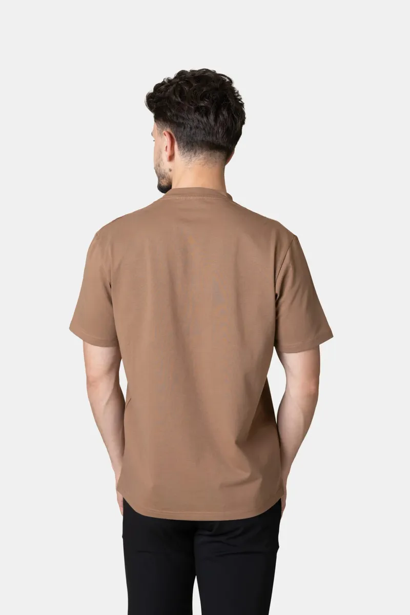 Tricou Basic din Bumbac Maro XXL - imagine 3