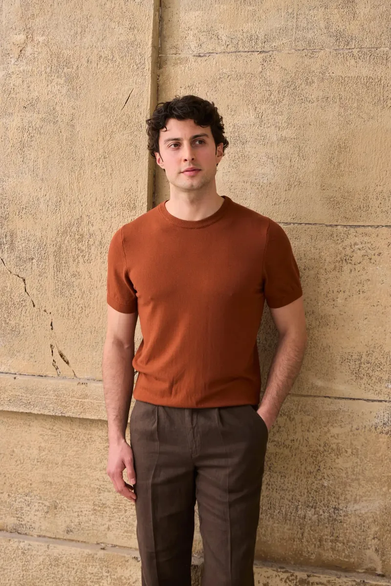Tricou Cărămiziu din Bumbac XL