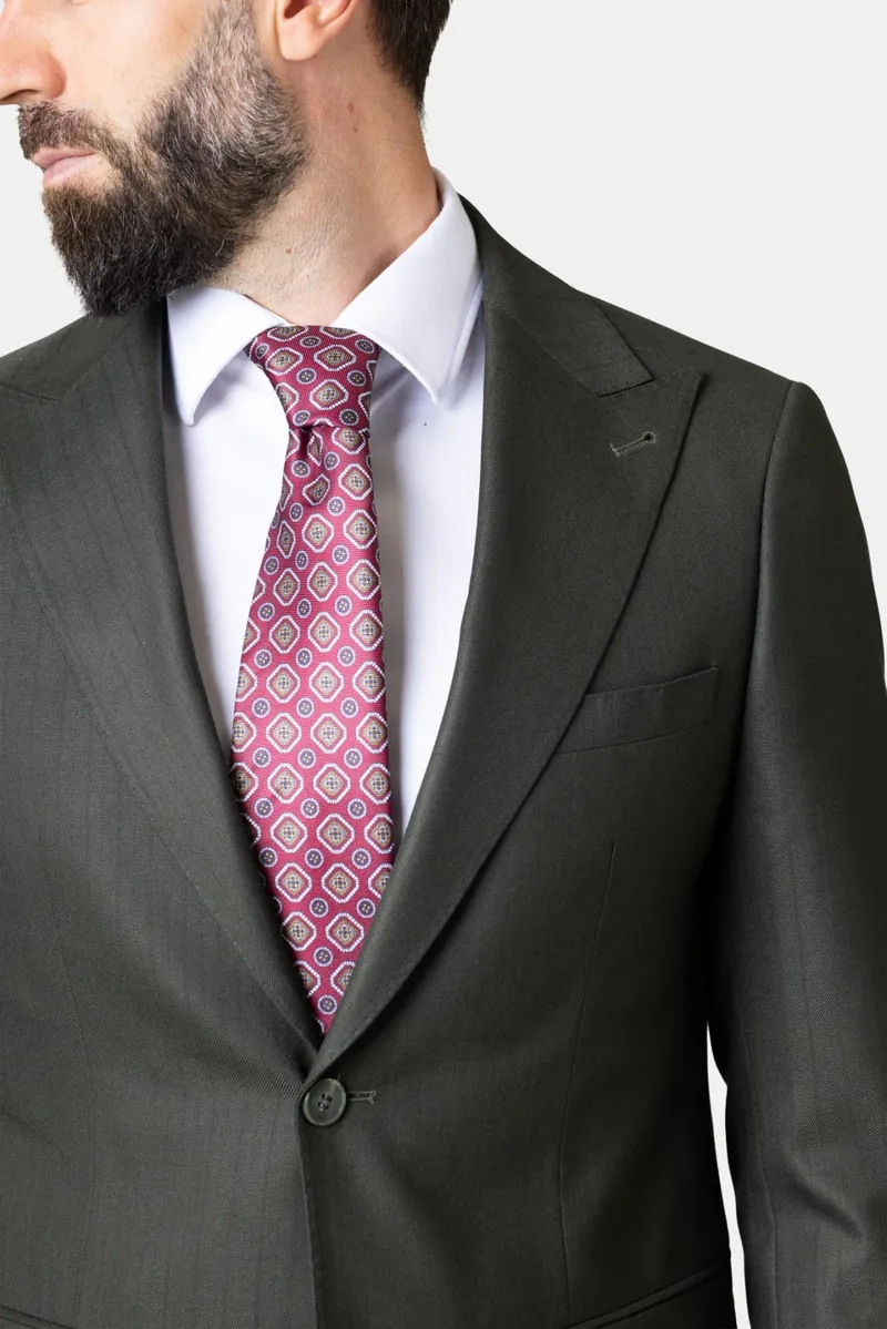 Costum Verde Măsliniu din Lână 50 - imagine 5