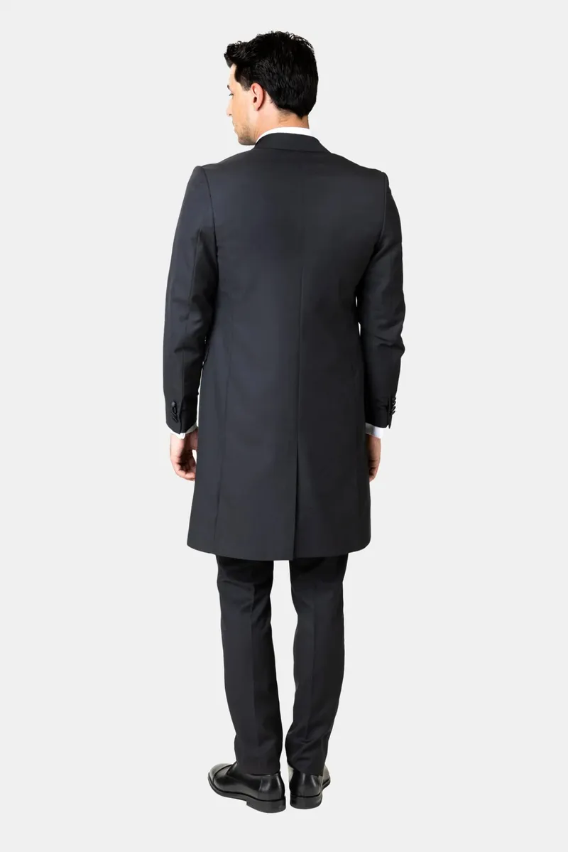 Costum Negru de Ceremonie Tip Frac din Lână 52 - imagine 4